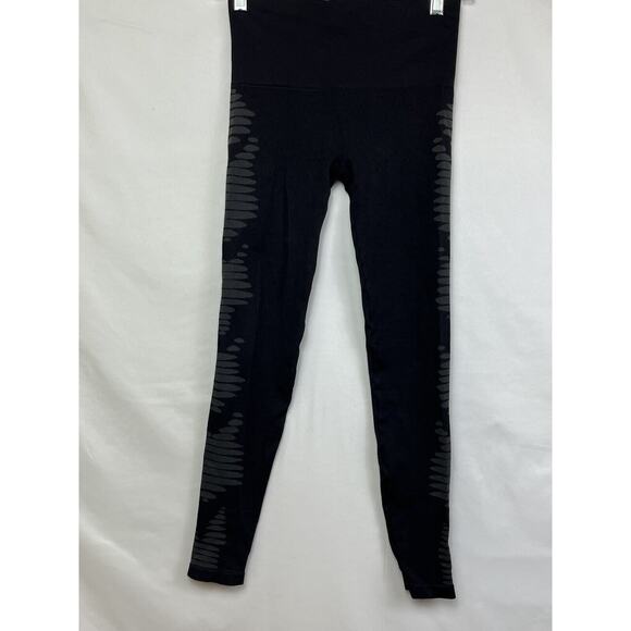 Spanx Women's Size Small Black Leggings with Gray Texture Detailing - Picture 1 of 8
